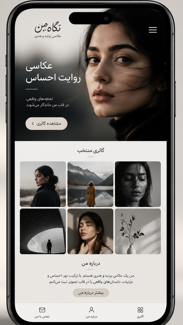 نمونه صفحه گالری عکاس